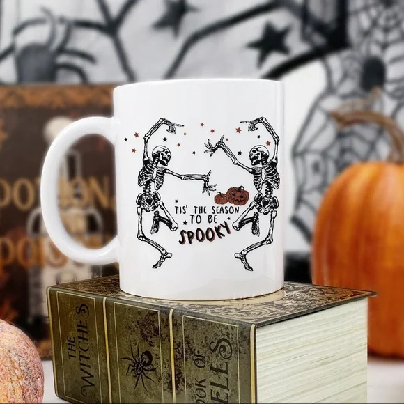 Halloween Dancing Skeleton 11 oz Mug - Picture 1 of 2